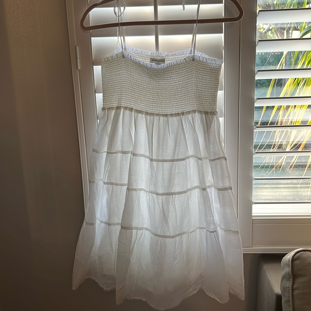 BANANA REPUBLIC US Women’s M, White 100% Cotton Tiered Summer Dress